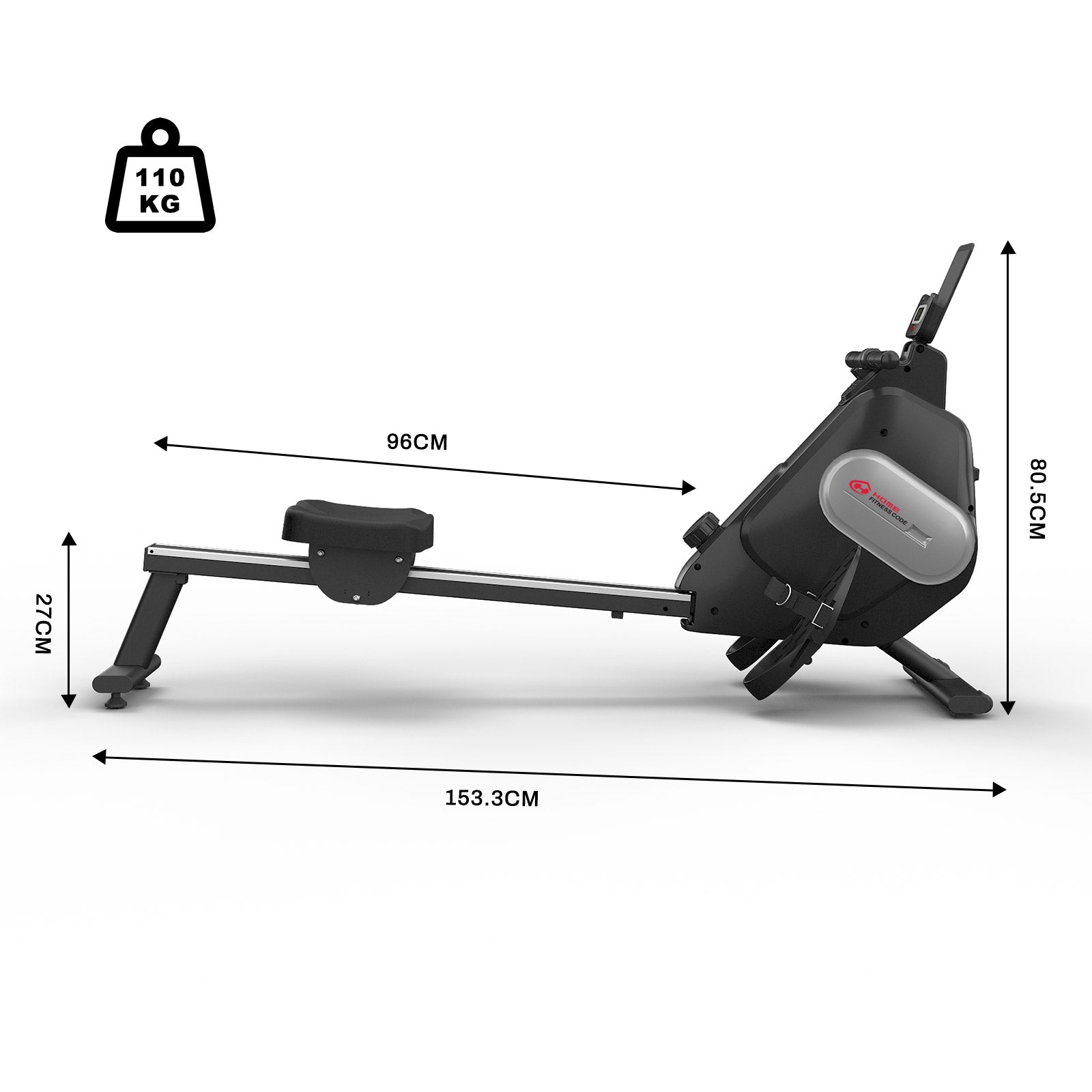 Magnetic Rowing Machine 16 Level Resistance HomeFitnessCode United Kingdom