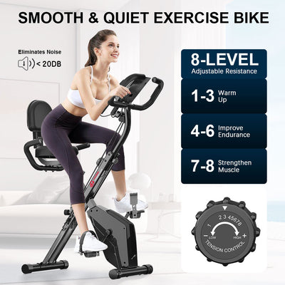 Exercise Bike, Foldable Indoor Cycling Bike Space Saving Foldable Exer ...