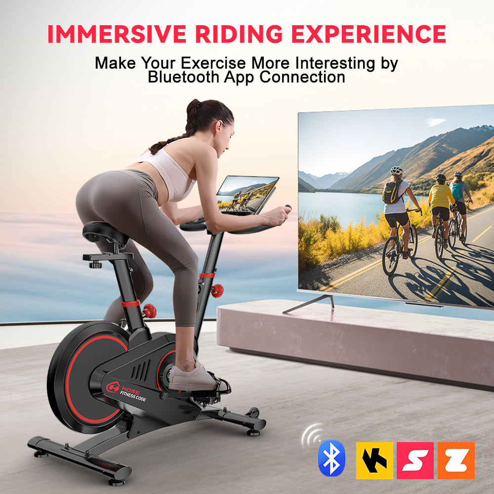 Magnetic Resistance Indoor Cycling Bike with iPad Holder LCD Monitor for Home Gym Workout HomeFitnessCode United Kingdom