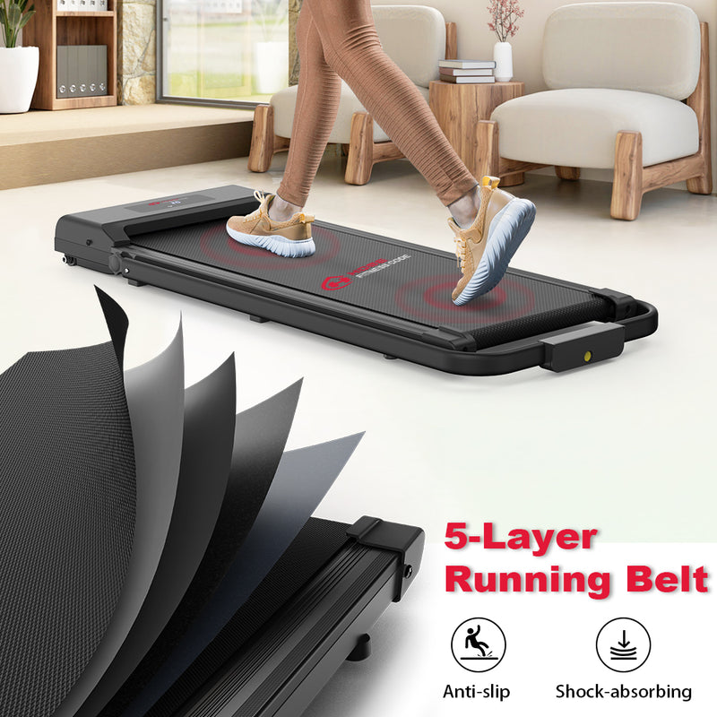 2 in 1 Folding Treadmill, Under Desk Treadmill, 1-10KM/H Walking Joggi ...