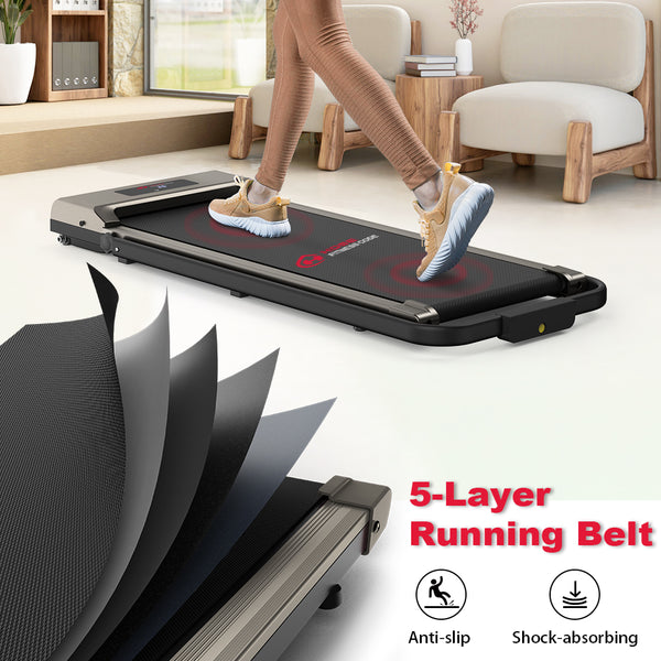 2 in 1 Folding Treadmill, Under Desk Treadmill, 1-10KM/H Walking Joggi ...