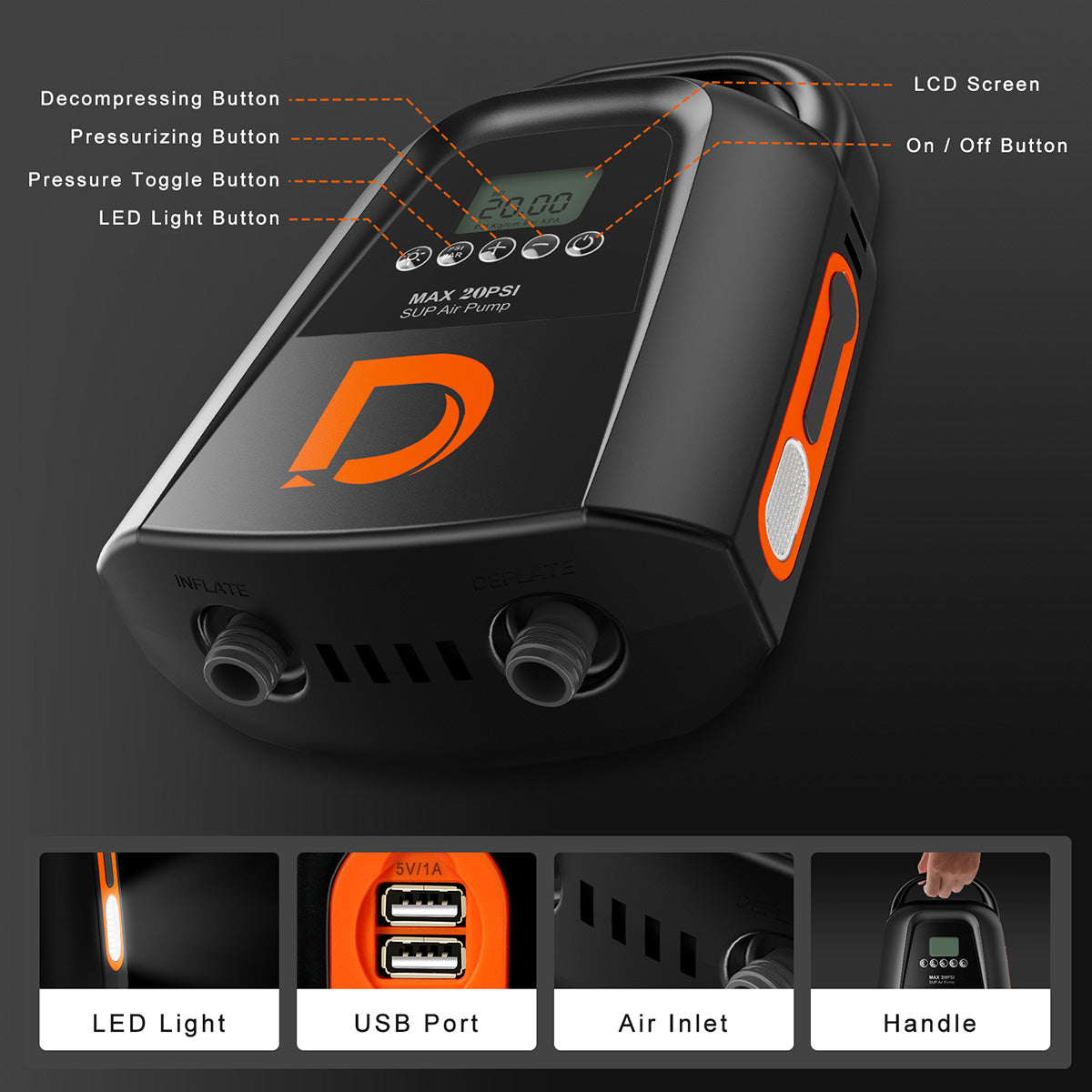 Dskeuzeew Electric SUP Air Pump